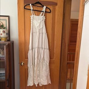 ILLA ILLA Cream Tiered Maxi Dress with Spaghetti Straps
